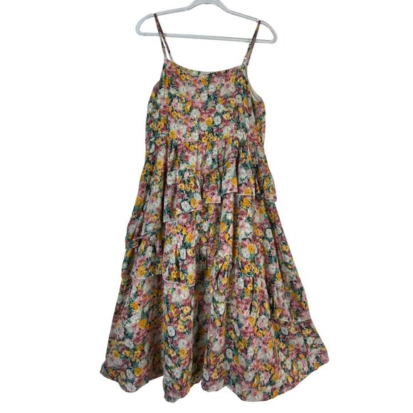 Floral Tiered Dress By Jiezouqou Yin Yu Wei Western Prairie Boho Large Feminine - Picture 2 of 4